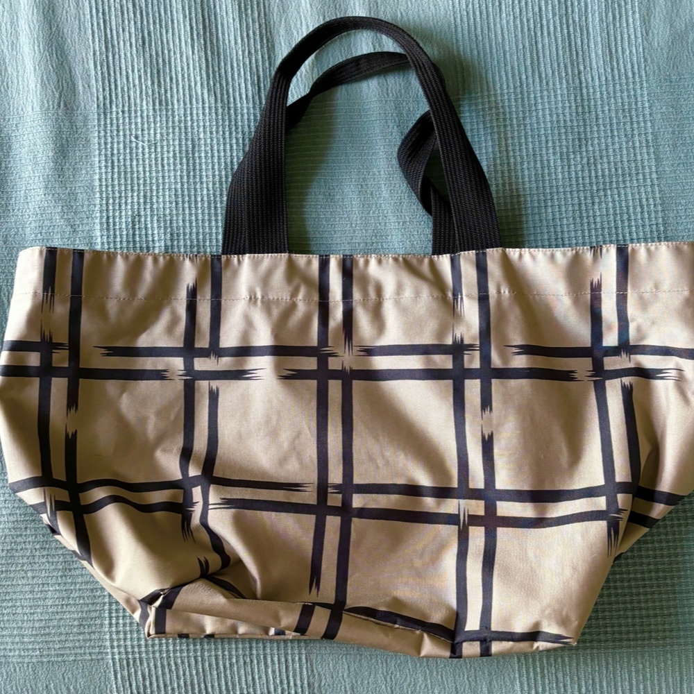Herve Chapelier Shopping Bag XL Gray Beige/Black